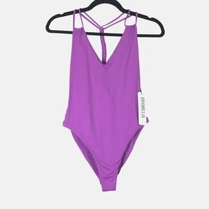 Bromelia Giovanna Braided Back One Piece‎ Swimsuit M Electric Orchid